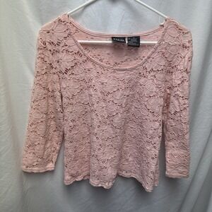 Vintage Y2K B. Moss Stretch Lace Top Romantic Fairycore Office Cottage 90's 2000